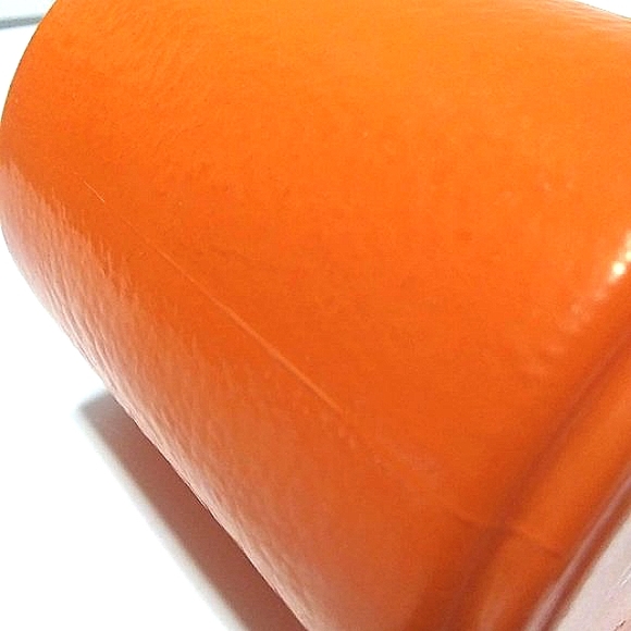 VINTAGE ORANGE PEEL TEXTURE PAINTED MILK GLASS MUG 8 OZ RETRO DRINKWARE HOME - Picture 8 of 8